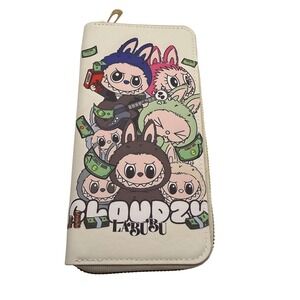 Cloudy‎ Labubu Wallet Cartoon Characters Money Theme Zip Around Cream